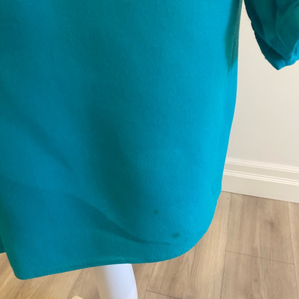 Banana Republic Teal Button-Down Dress with Slip Included - Picture 3 of 5